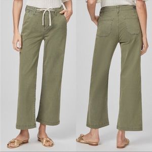 PAIGE Carly Vintage Ivy Green High Waist Wide Leg Pants sz 32